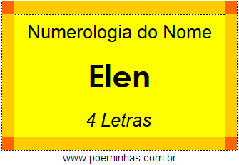 Numerologia do Nome Elen