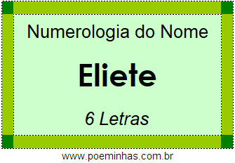 Numerologia do Nome Eliete