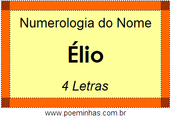 Numerologia do Nome Élio