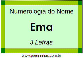 Numerologia do Nome Ema