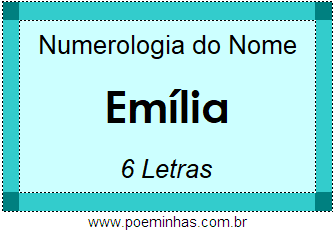 Numerologia do Nome Emília