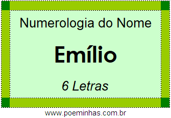 Numerologia do Nome Emílio