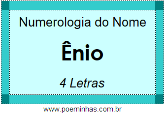 Numerologia do Nome Ênio