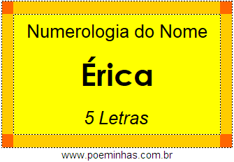 Numerologia do Nome Érica