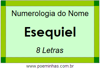 Numerologia do Nome Esequiel