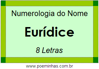 Numerologia do Nome Eurídice