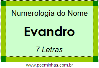 Numerologia do Nome Evandro