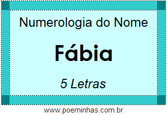 Numerologia do Nome Fábia