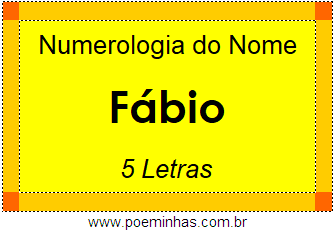 Numerologia do Nome Fábio