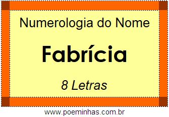 Numerologia do Nome Fabrícia