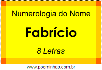 Numerologia do Nome Fabrício