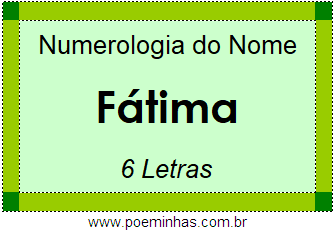 Numerologia do Nome Fátima