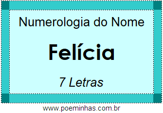 Numerologia do Nome Felícia