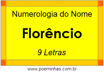 Numerologia do Nome Florêncio