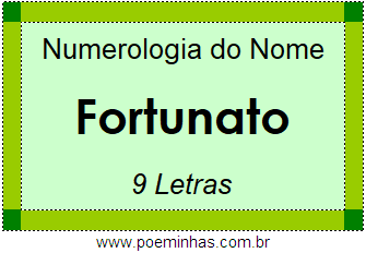 Numerologia do Nome Fortunato