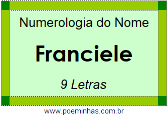 Numerologia do Nome Franciele