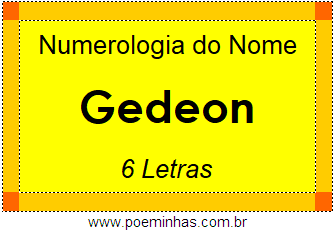 Numerologia do Nome Gedeon