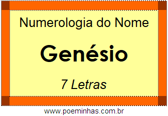 Numerologia do Nome Genésio