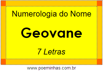 Numerologia do Nome Geovane