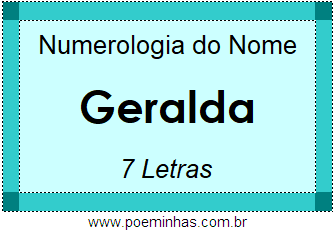 Numerologia do Nome Geralda