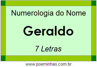 Numerologia do Nome Geraldo