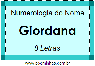 Numerologia do Nome Giordana