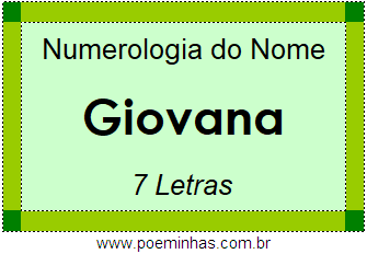 Numerologia do Nome Giovana