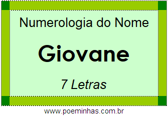 Numerologia do Nome Giovane