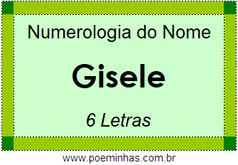 Numerologia do Nome Gisele