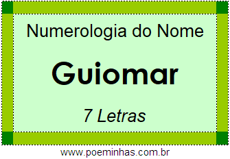 Numerologia do Nome Guiomar