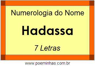 Numerologia do Nome Hadassa