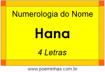 Numerologia do Nome Hana