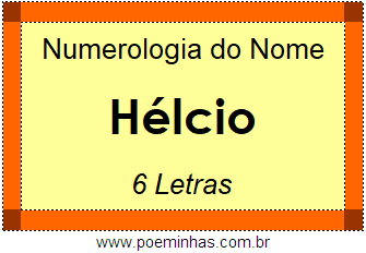 Numerologia do Nome Hélcio