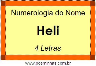 Numerologia do Nome Heli