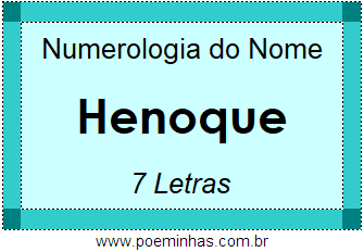 Numerologia do Nome Henoque