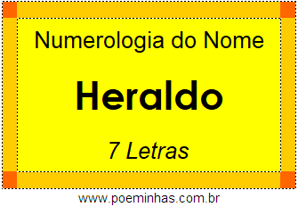 Numerologia do Nome Heraldo