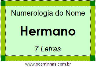 Numerologia do Nome Hermano