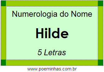 Numerologia do Nome Hilde