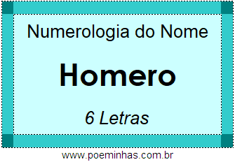 Numerologia do Nome Homero