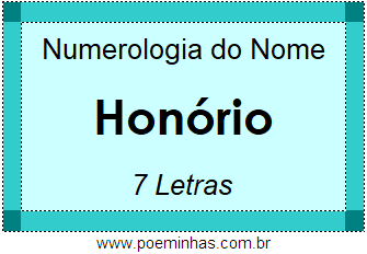 Numerologia do Nome Honório