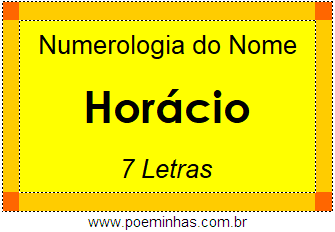 Numerologia do Nome Horácio