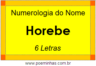 Numerologia do Nome Horebe