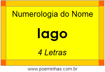 Numerologia do Nome Iago