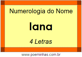 Numerologia do Nome Iana