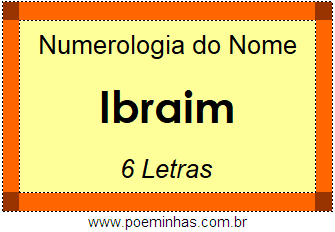 Numerologia do Nome Ibraim