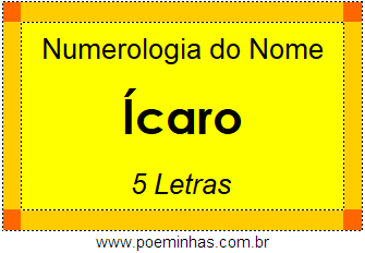 Numerologia do Nome Ícaro