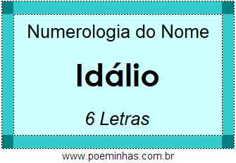 Numerologia do Nome Idálio