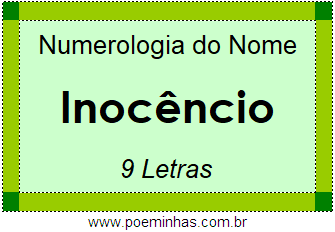 Numerologia do Nome Inocêncio