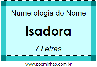 Numerologia do Nome Isadora