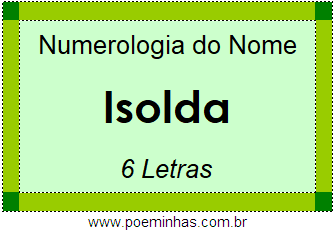 Numerologia do Nome Isolda